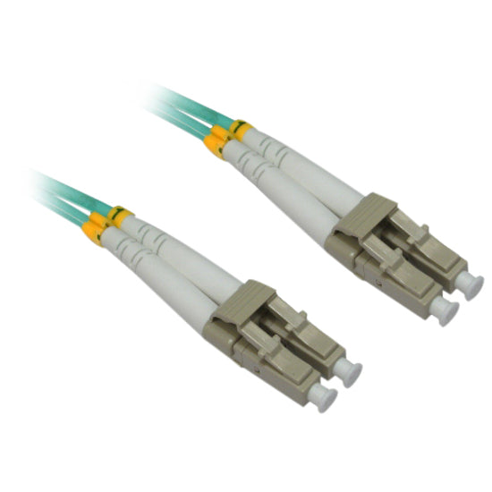 4XEM 4XFIBERLCLC15M Fiber Optic Patch Cable, 49.21 ft, Multi-mode, Aqua Blue