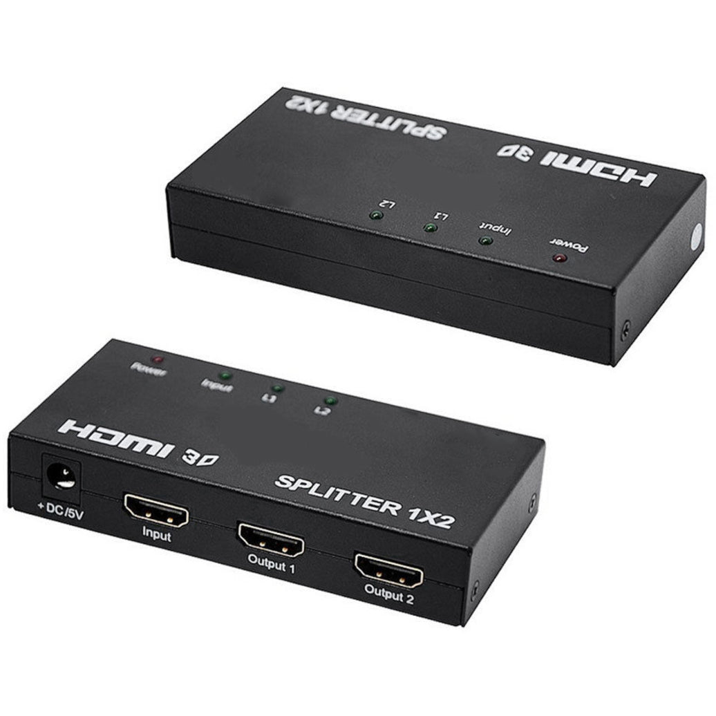 4XEM 4XHDMISP1X2 2 Port HDMI Splitter & Signal Amplifier, Supports CEC, Deep Color, and High-Quality Audio
