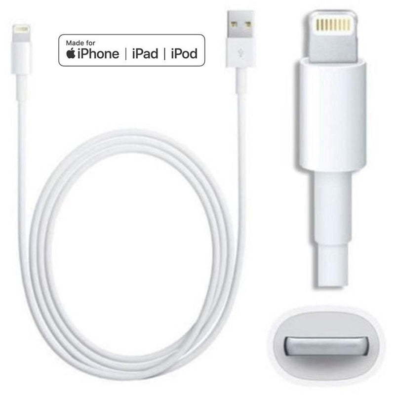 Detailed view of Lightning cable construction showing connector and cable coil