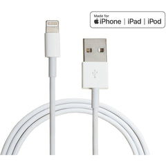 4XEM MFi Certified Lightning to USB Data Transfer Cable, Compatible with iPhone/iPad/iPod, 3.28ft White, Male/Male Connectors, USB 2.0, Copper Conductor - 4XUSB8PINCBL (Lifetime Warranty)