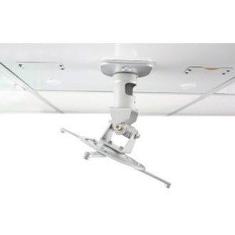 Side view of ceiling projector mount showing tilt mechanism and adjustable mounting arms