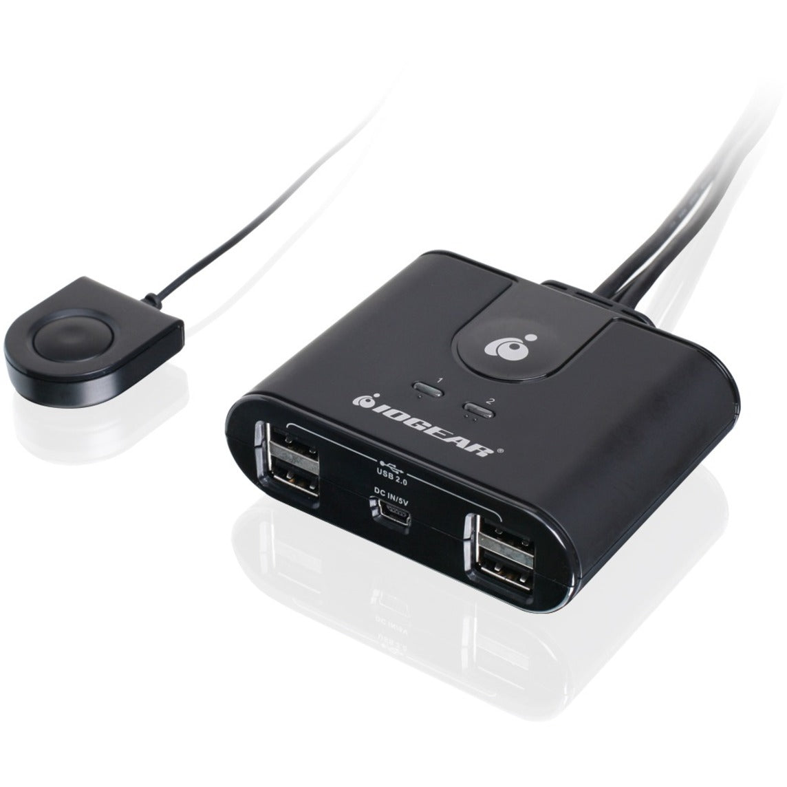 IOGEAR GUS402 2x4 USB 2.0 Peripheral Sharing Switch, Easy USB Device Sharing for PC and Mac