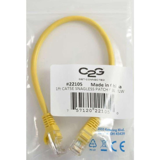 C2G Cat5e cable in retail packaging showing certification labels