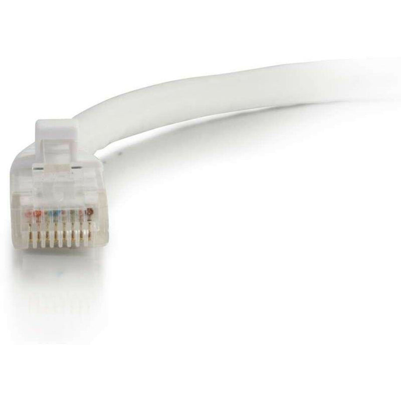 Side view of Cat5e cable connector highlighting snagless boot design