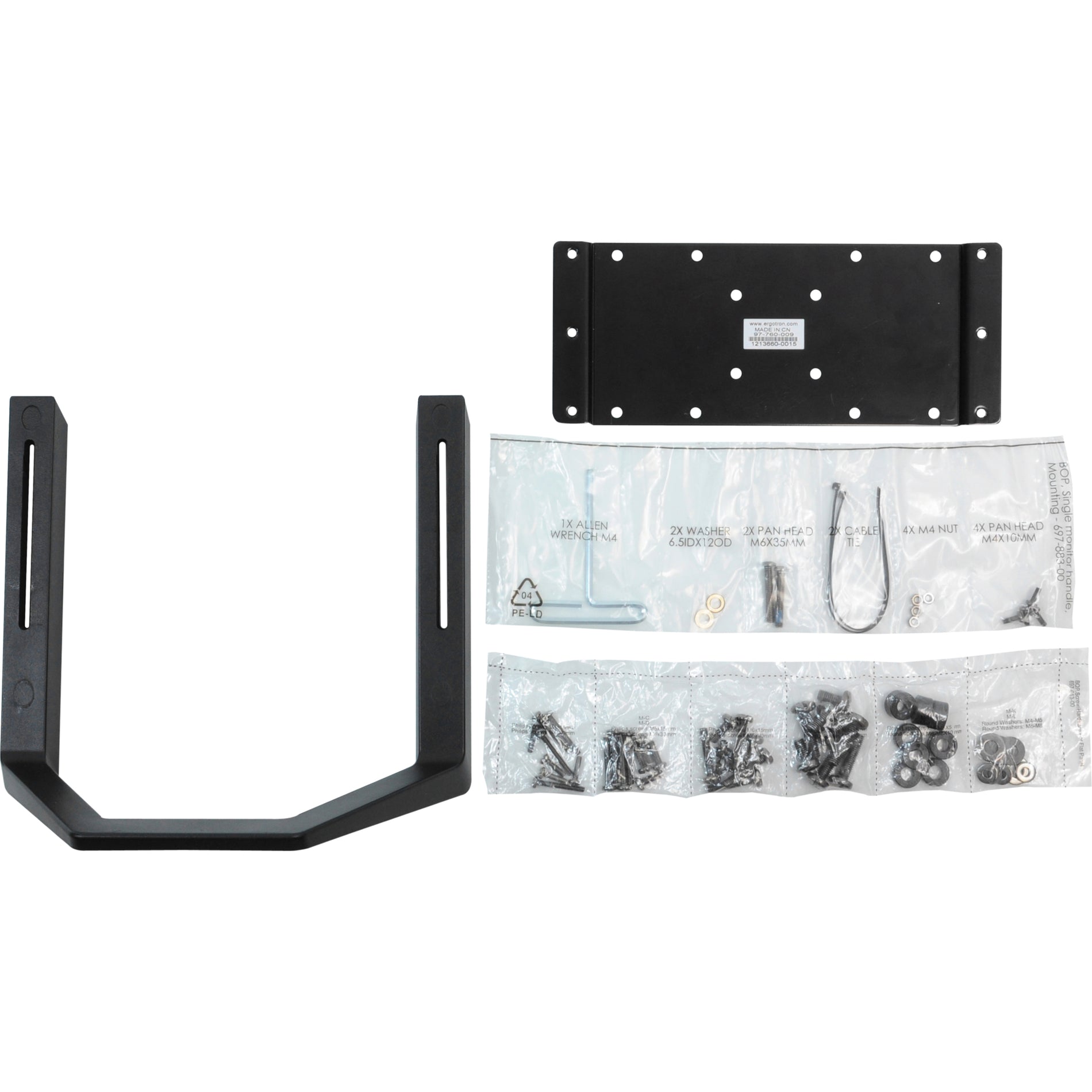 Ergotron 97-760-009 Monitor Handle Kit, Mounting Adapter for Flat Panel Display, Black