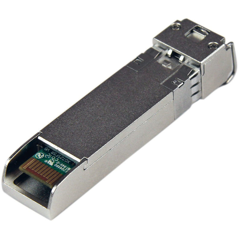 Internal view of the SFP10GSRST transceiver showing circuit board and components