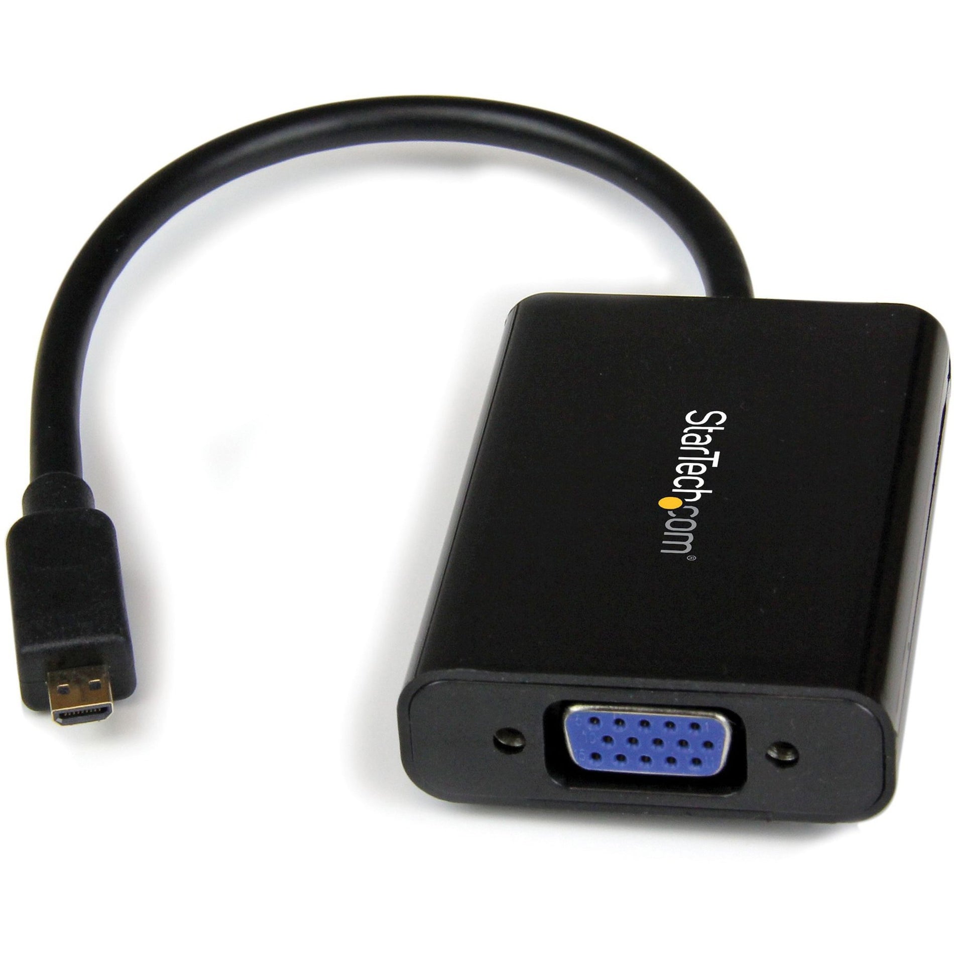 StarTech.com MCHD2VGAA2 Micro HDMI to VGA Adapter Converter, 1920x1200, with Audio for Smartphones, Ultrabooks, Tablets