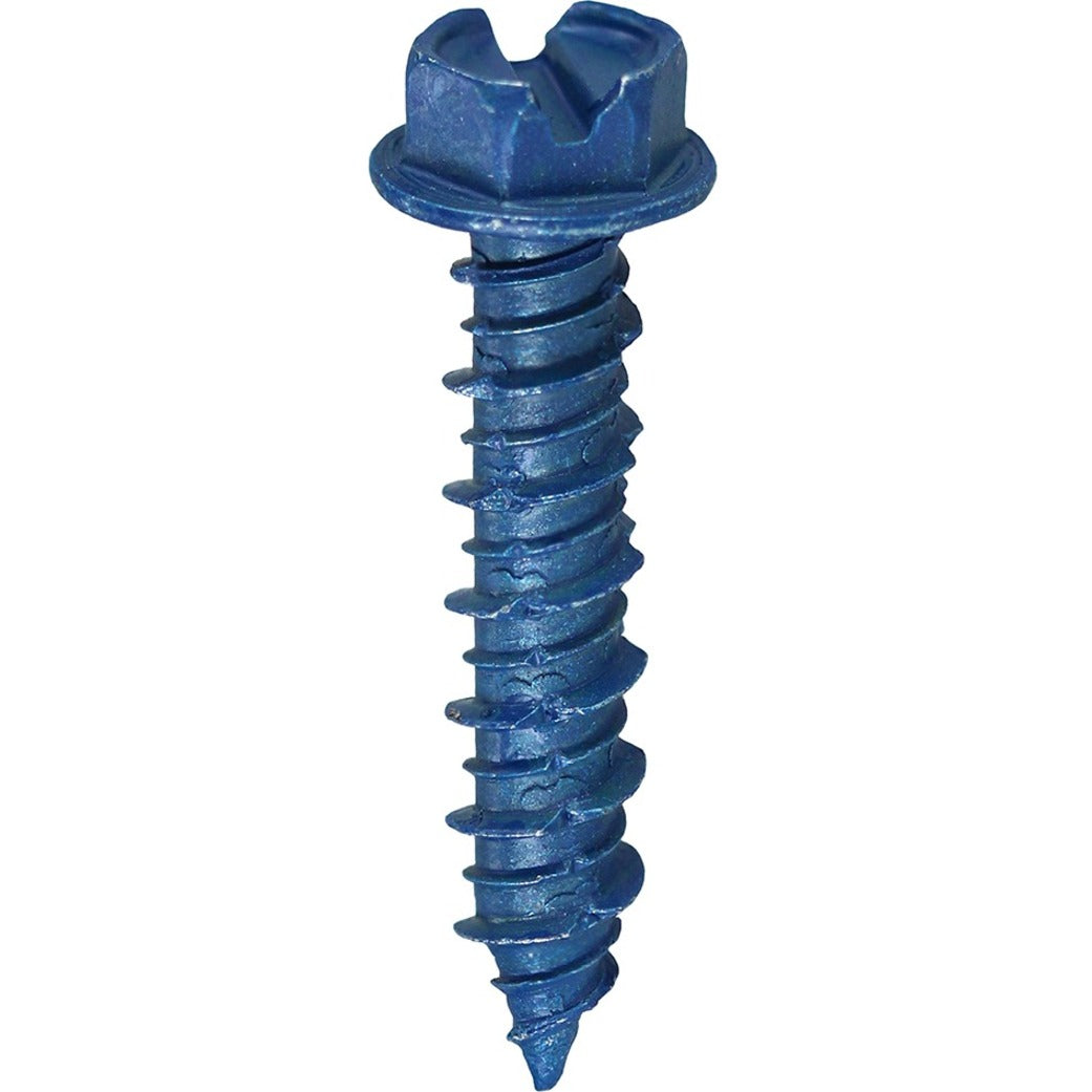 Dottie 14H114 1/4'' x 1-1/4'' Slotted Hex Washer Head Concrete Screw Anchor, Blue Xylan Coated, Pack of 100