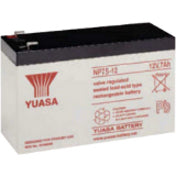 Yuasa NP7.5-12FR 12V 7.5Ah sealed lead acid battery with white and red labeling on black casing-alternate-image1