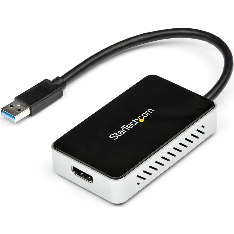 StarTech.com USB 3.0 to HDMI adapter showing main unit with USB cable and HDMI port