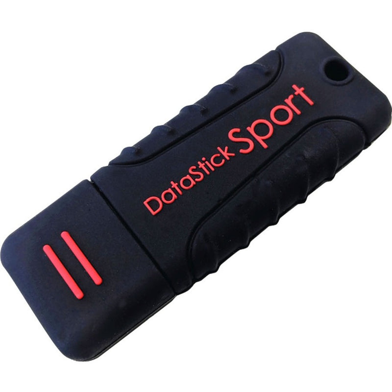 Top view of Centon DataStick Sport showing textured grip pattern and red branding