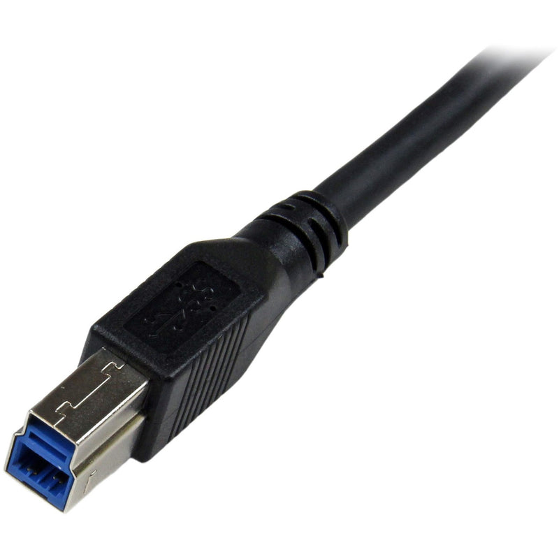 Detailed view of USB 3.0 Type-B connector showing industrial construction