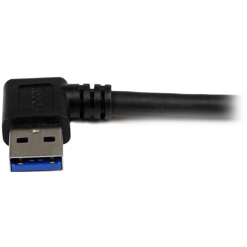 Side view of right-angle USB 3.0 Type-A connector showing slim profile design