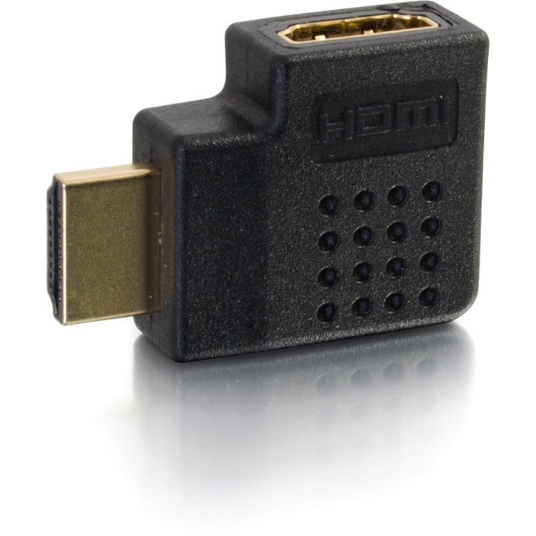 Top view of HDMI adapter showing textured surface pattern and ventilation holes