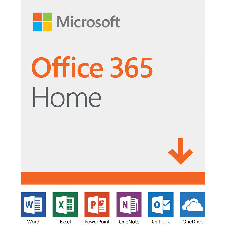 Microsoft AAA04258 Office 365 Home 32/64-bit, Subscription License for Up to 6 PC/Mac, Up to 6 User, 1 Year Validation