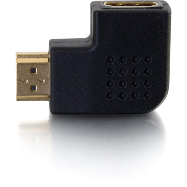 C2G 43291 Right Angle HDMI Adapter - Left Exit, Gold Plated, Black