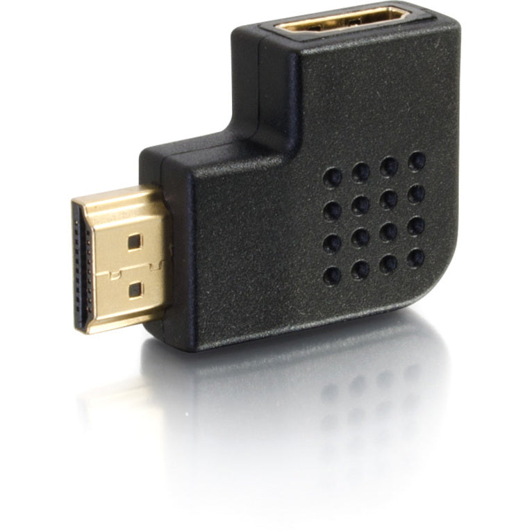 Angled view of HDMI adapter showing cable routing design