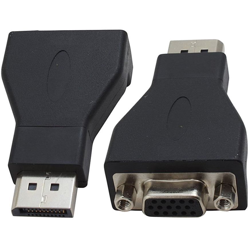 4XEM 4XDPMVGAFA DisplayPort To VGA Adapter, Gold-Plated Connector, Black