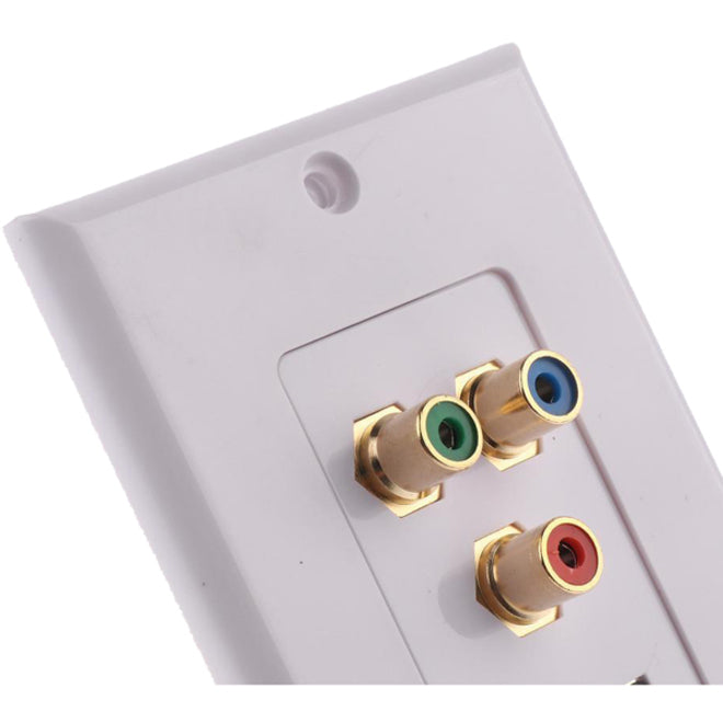 4XEM 4XWALLHDMIRCA Single Outlet Female High Speed HDMI RCA/RBG Wall Plate, Designed for Secure HDMI Connections