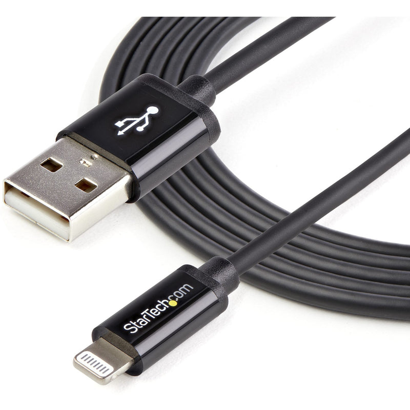 Full length view of StarTech.com Lightning cable showing extended reach and quality construction