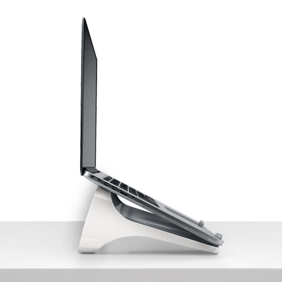 Side view of Fellowes laptop stand showing 25-degree ergonomic tilt angle-alternate-image3