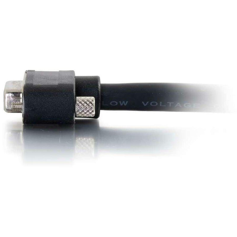 Side view of VGA connector showing low-profile design and cable strain relief