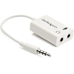 StarTech.com  MUYHSMFFADW  3.5mm 4 Position to 2x 3 Position 3.5mm Headset Splitter Adapter - White M/F