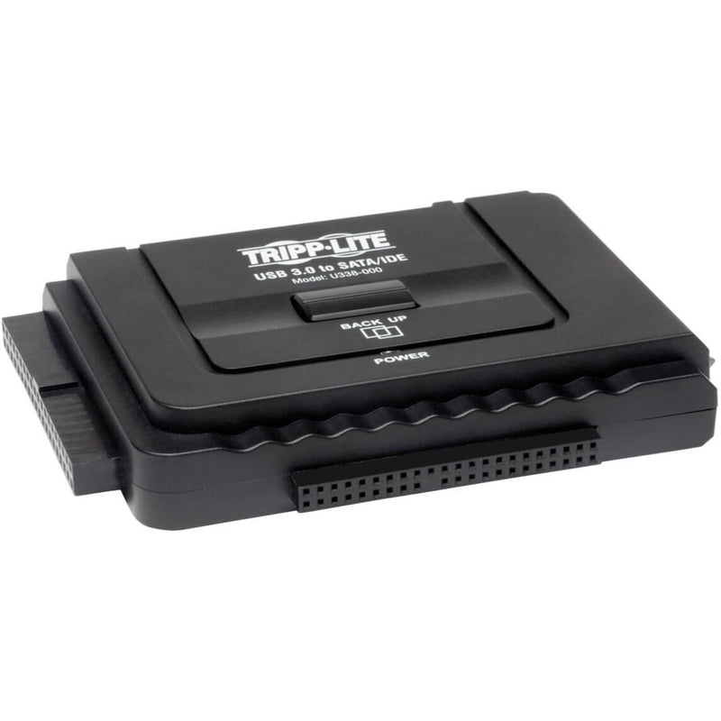 Front angled view of Tripp Lite U338-000 USB 3.0 to SATA/IDE adapter