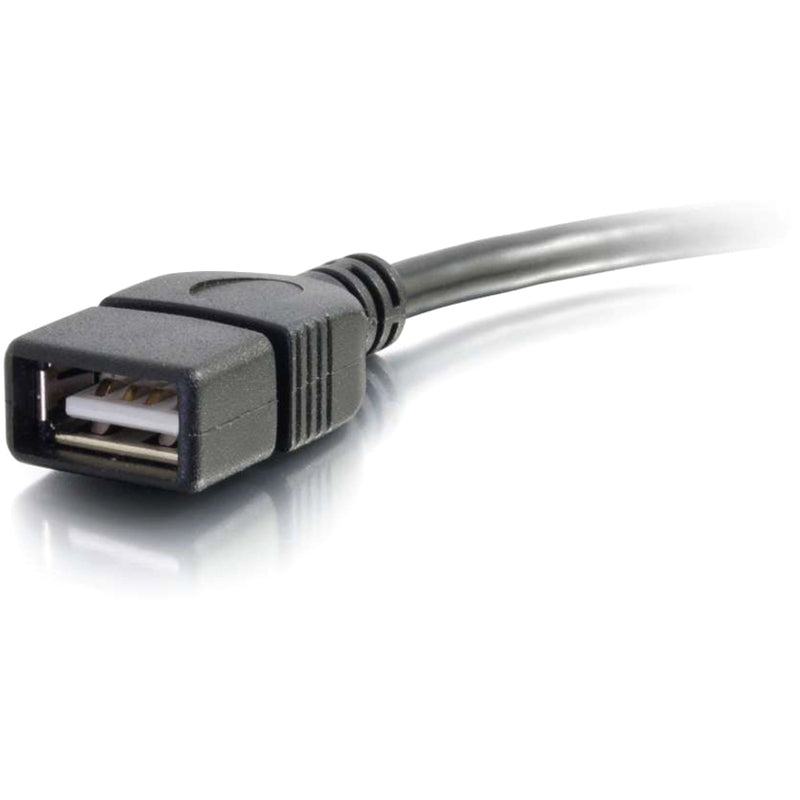 Close-up view of the female USB connector end of the C2G extension cable