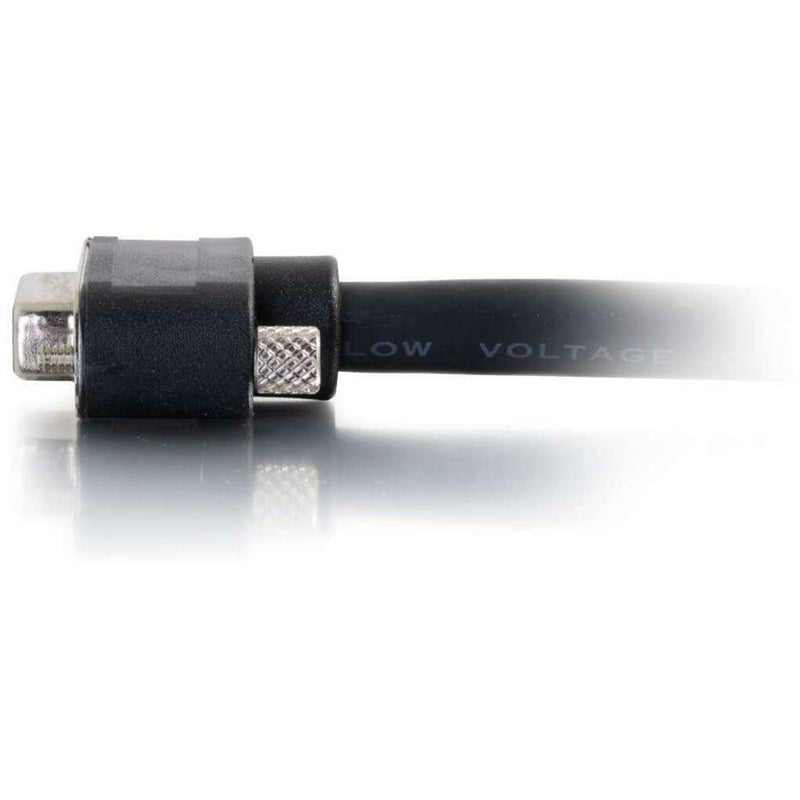 Detailed view of C2G VGA cable connector showing low-profile design and low voltage marking