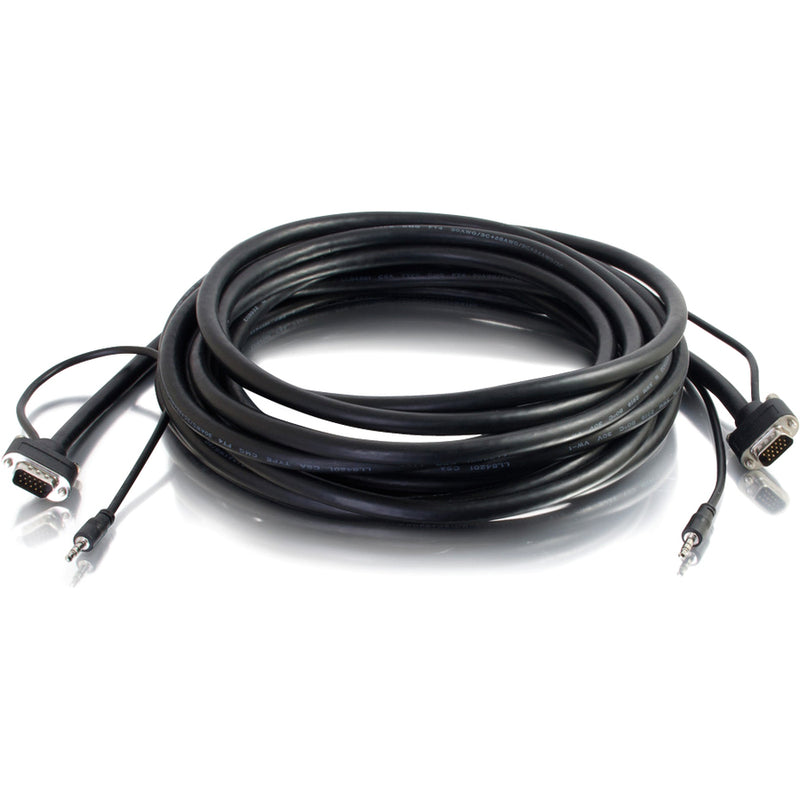 Full length view of coiled VGA and audio combination cable