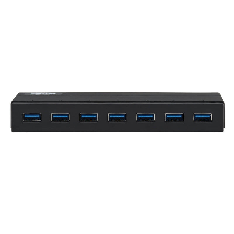 Front view of USB hub showing linear arrangement of seven USB 3.0 ports