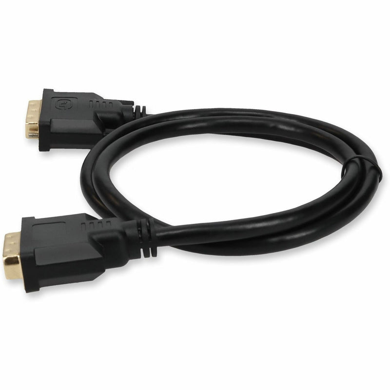 Full length view of 10ft AddOn DVI-D dual-link cable showing cable flexibility