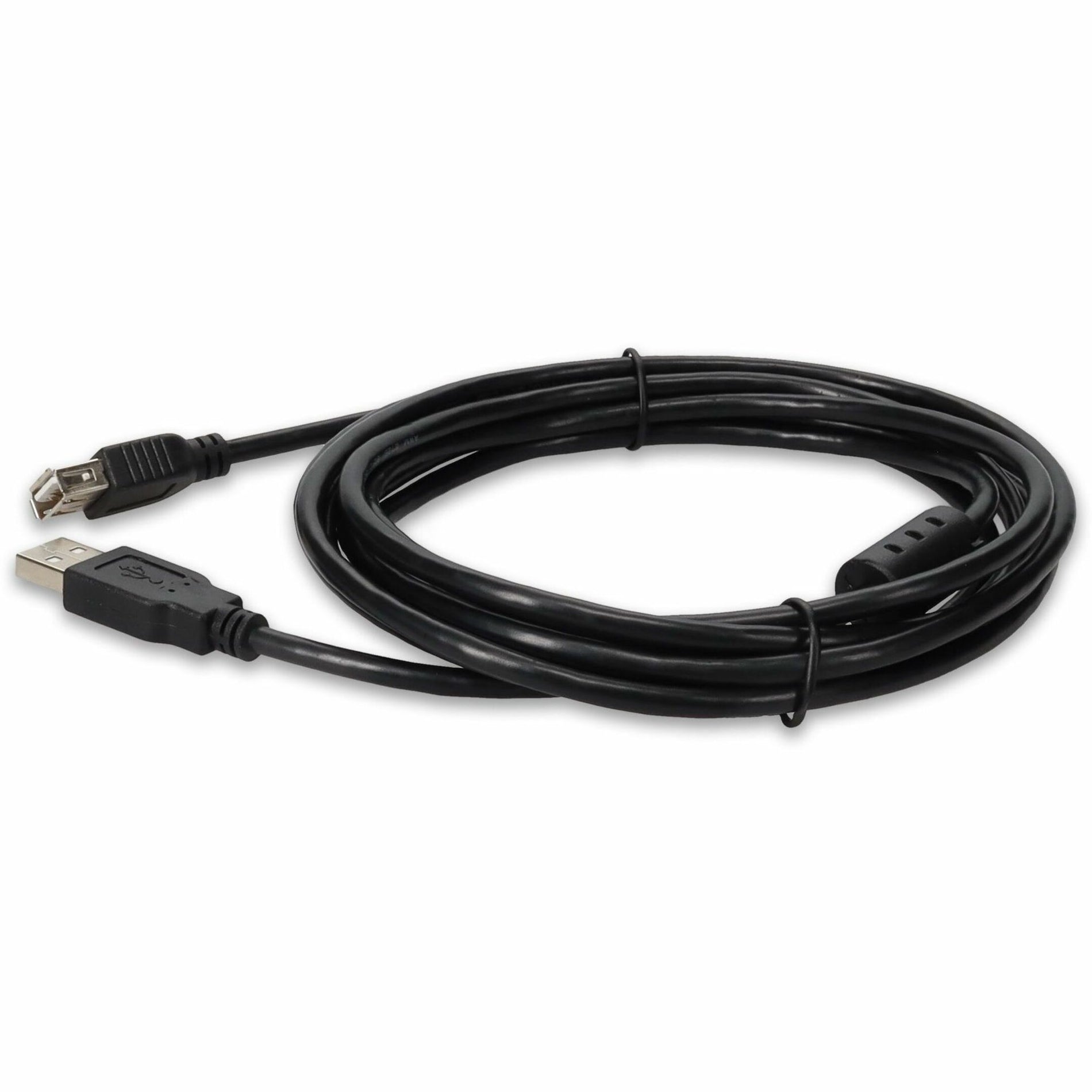 كبل تمديد USB 2.0 A إلى A بطول 10 قدم (3 متر) - ذكر إلى أنثى، أسود الملحق AddOn USBEXTAA10FB