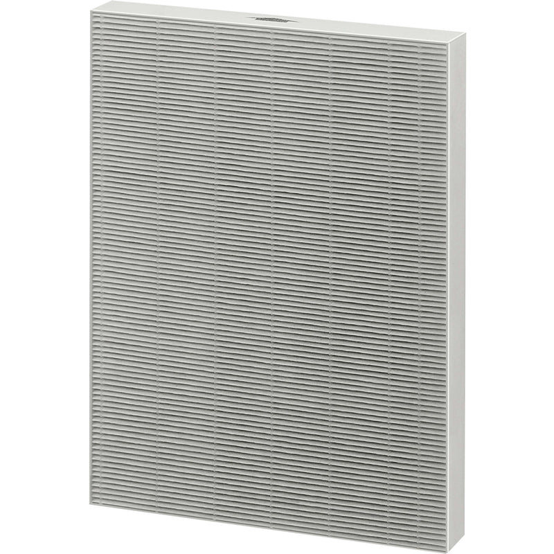 Front view of Fellowes AeraMax True HEPA filter showing white pleated filtration surface with protective frame