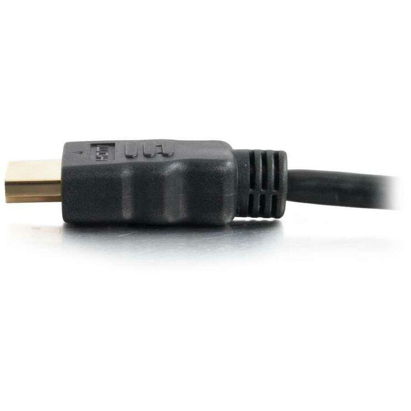 Side view of HDMI connector showing strain relief design and profile