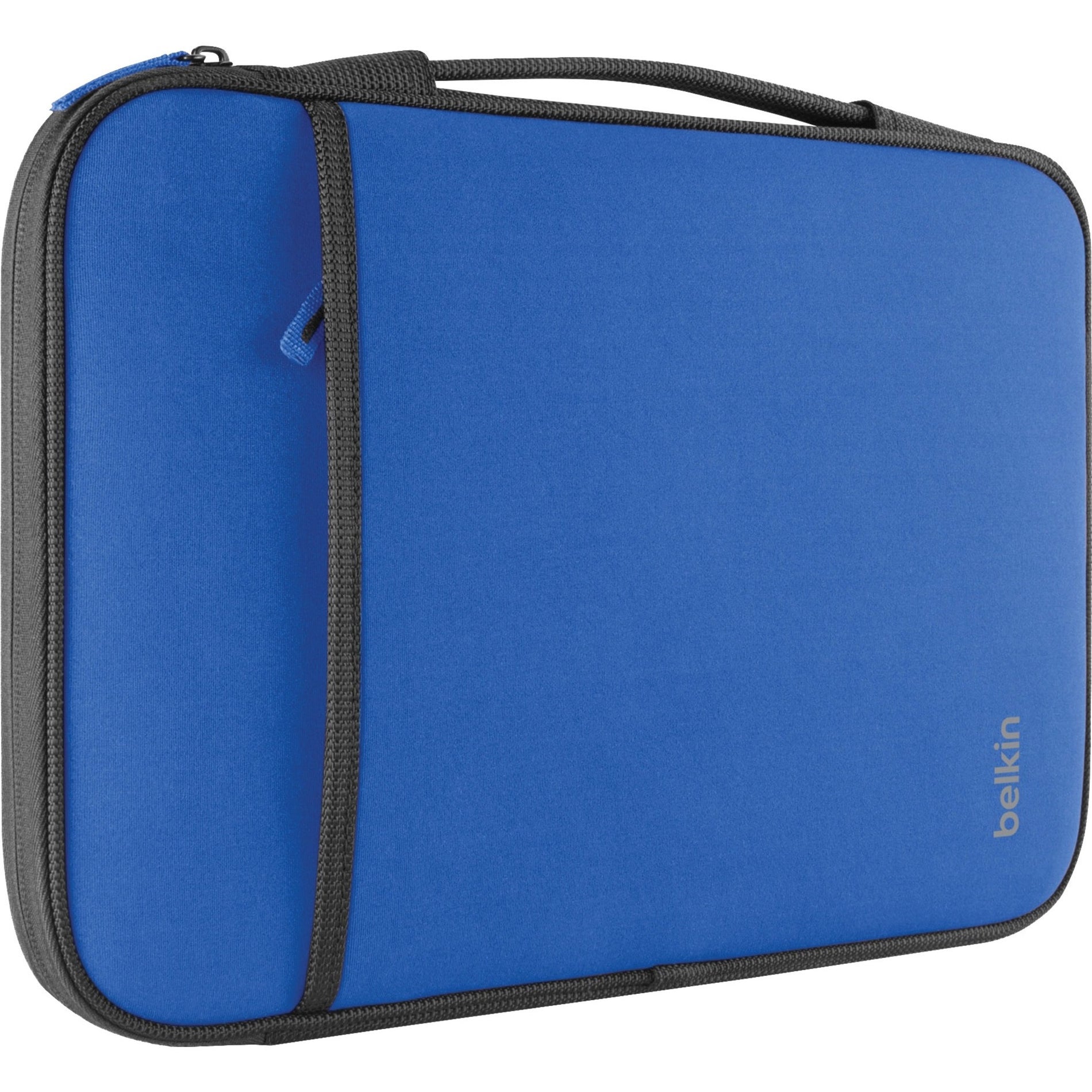 Belkin 11-inch blue Chromebook sleeve with black trim, side-loading design and retractable handle-alternate-image1