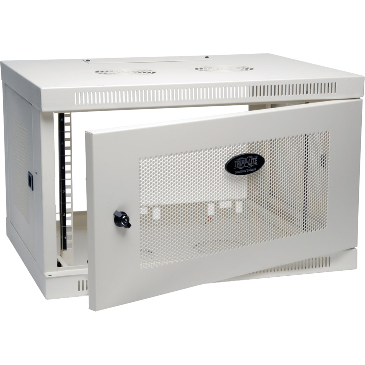 Tripp Lite SRW6UW White SmartRack 6U Wall-Mount Rack Enclosure Cabinet, Secure and Ventilated for VoIP Closets and Education Environments