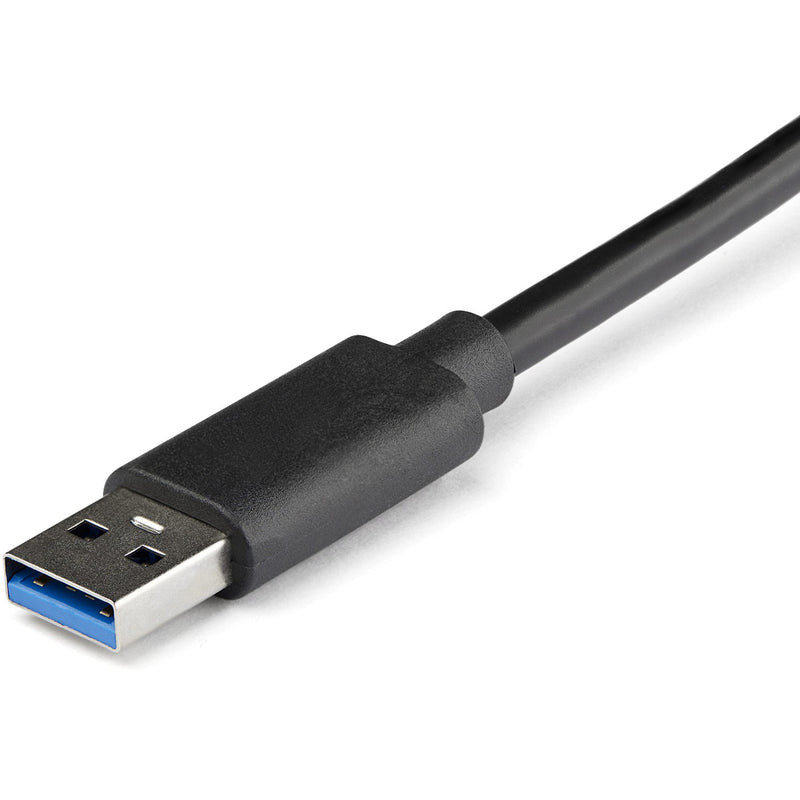 Close-up of USB 3.0 connector on StarTech.com Ethernet adapter