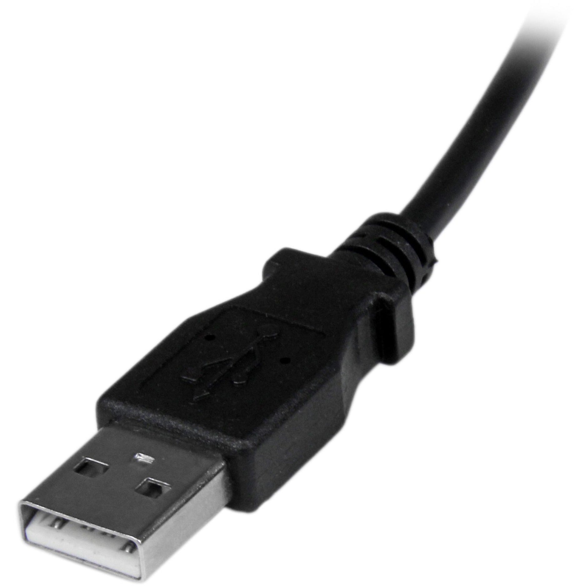 StarTech.com USBAUB2MD 2m Micro USB Cable - A to Down Angle Micro B, Strain Relief, Charging, Molded, 6.56 ft Length, Black