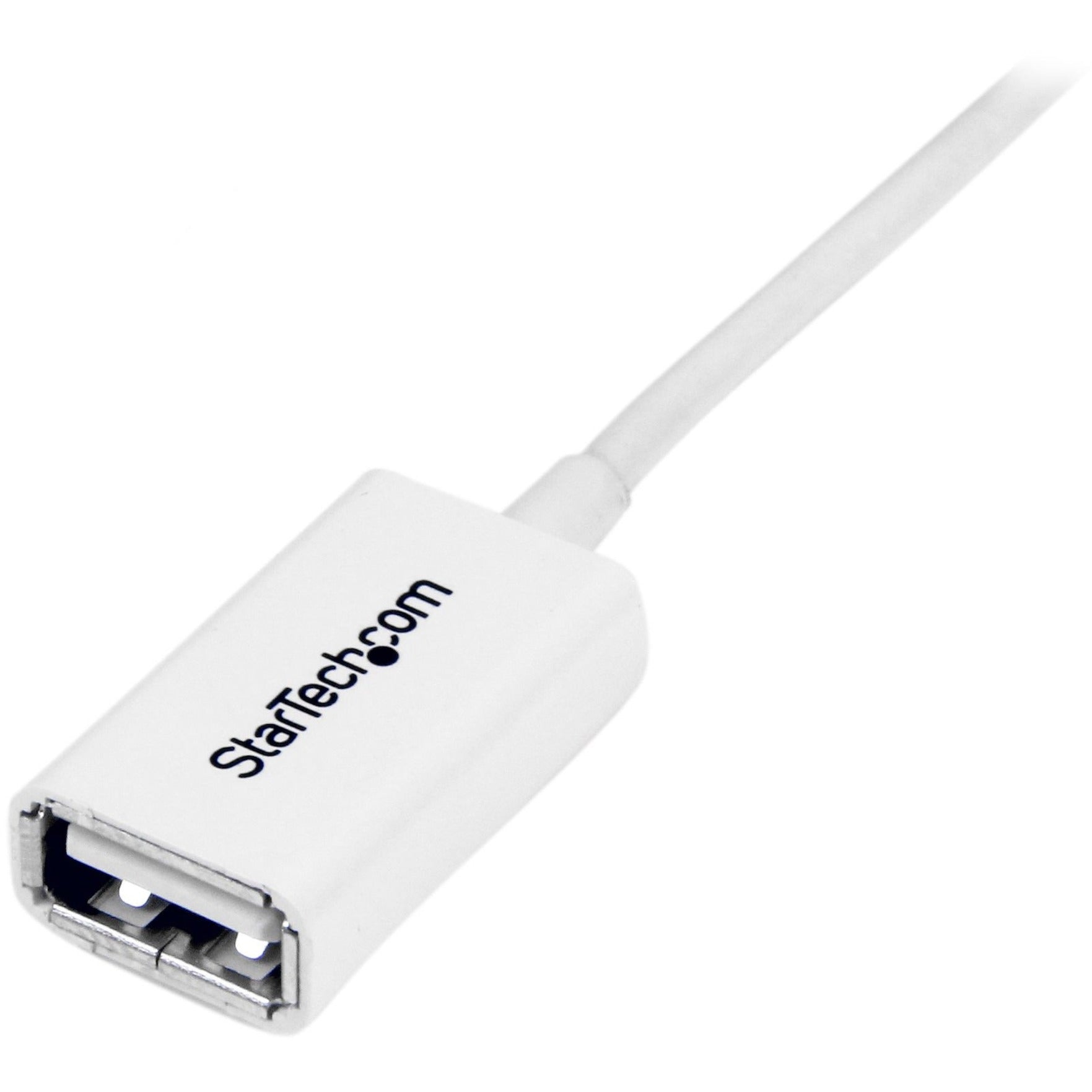 StarTech.com Cable de extensión USBEXTPAA3MW blanco de 3 m USB 2.0 A a A - M/H Moldeado Flexible Alivio de tensión Velocidad de transferencia de datos de 480 Mbit/s