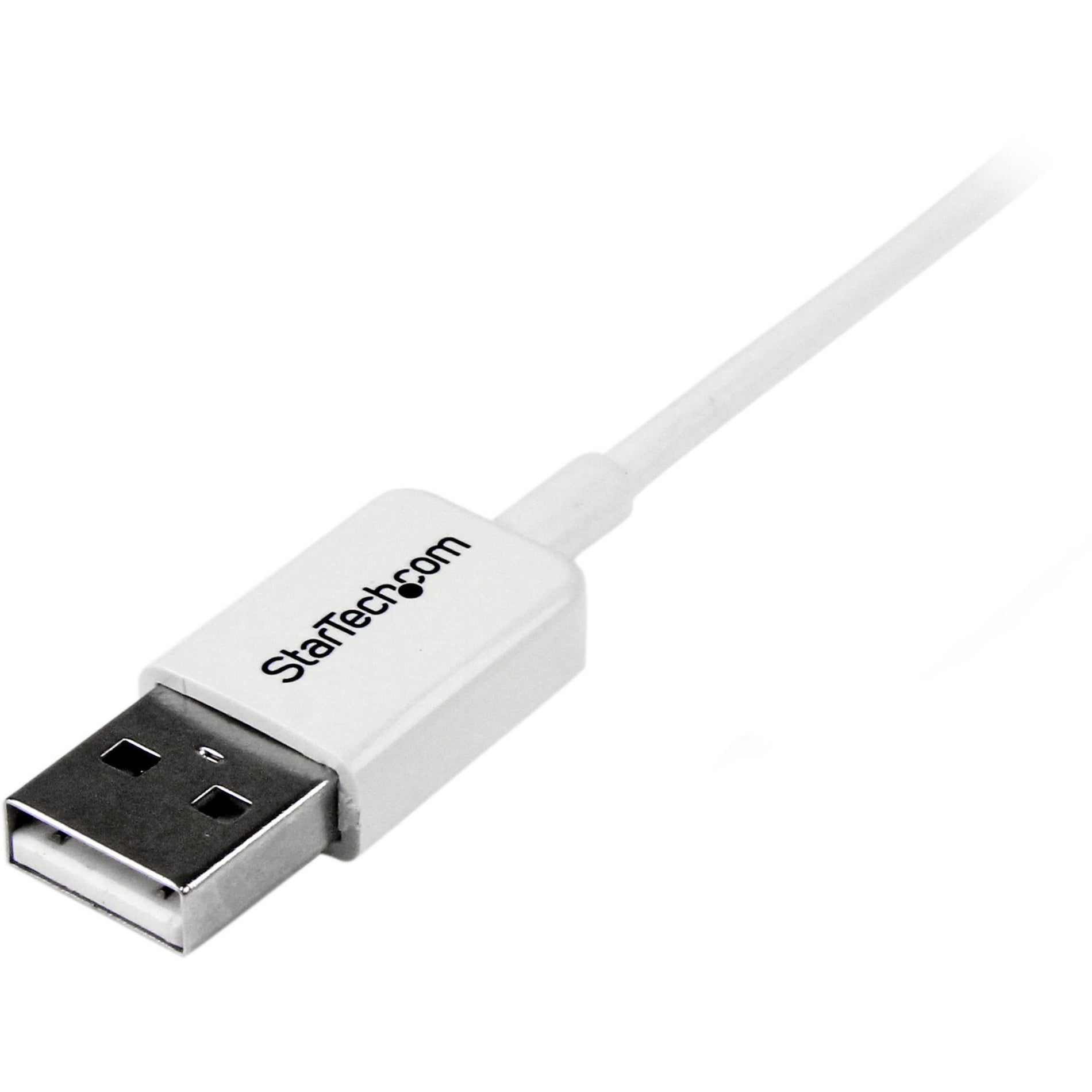 StarTech.com USBPAUB50CMW 0.5m 白色 微型 USB 电缆 - A 到 Micro B，成型，应变，480 M 比特/秒 数据传输速率  品牌名称: 星美科技