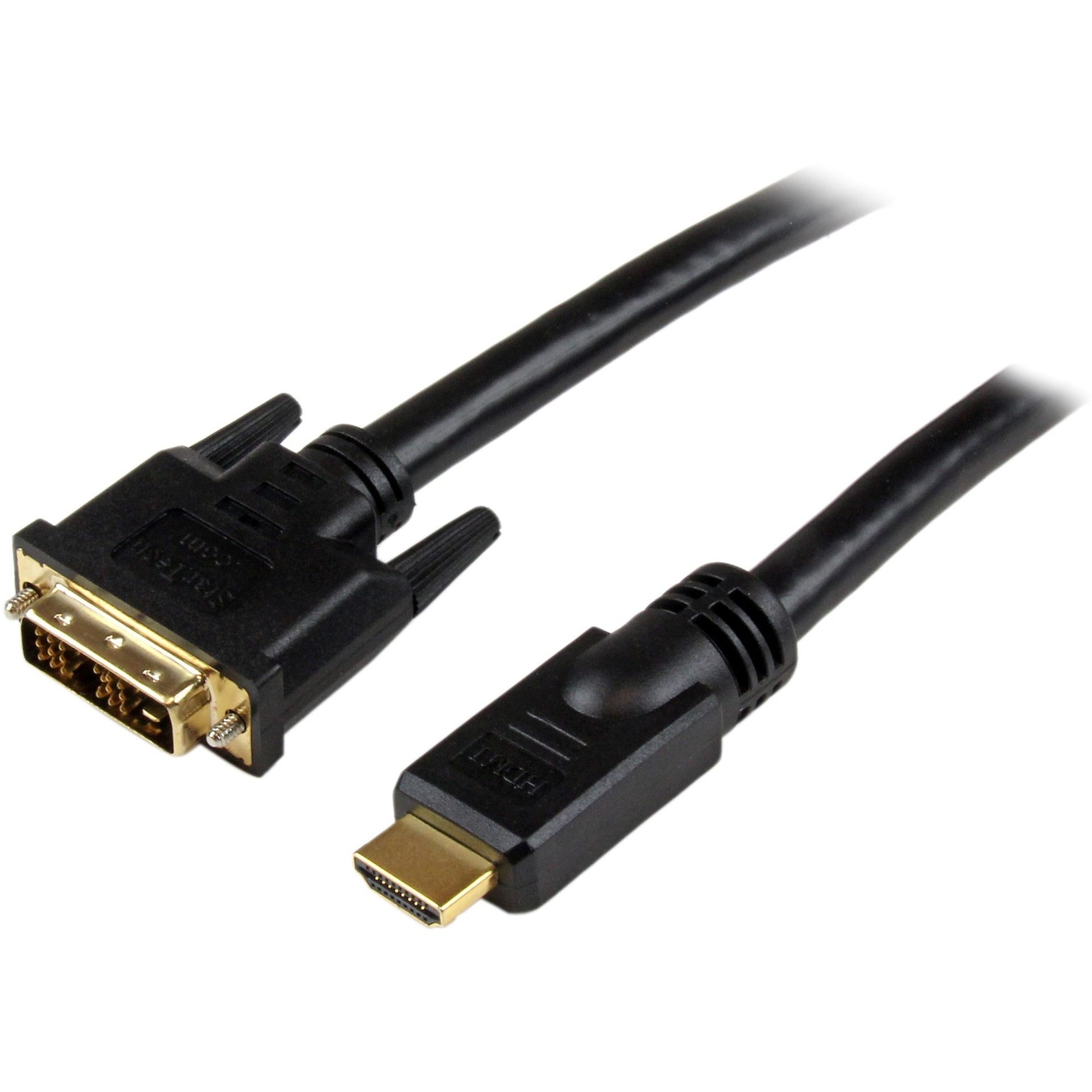 สาย HDMI เป็น DVI-D 25 ฟุต - ชาย/ชาย หล่อ ป้องกันความเครียด แบบพาสสีฟ ชุบนิกเกิลทอง