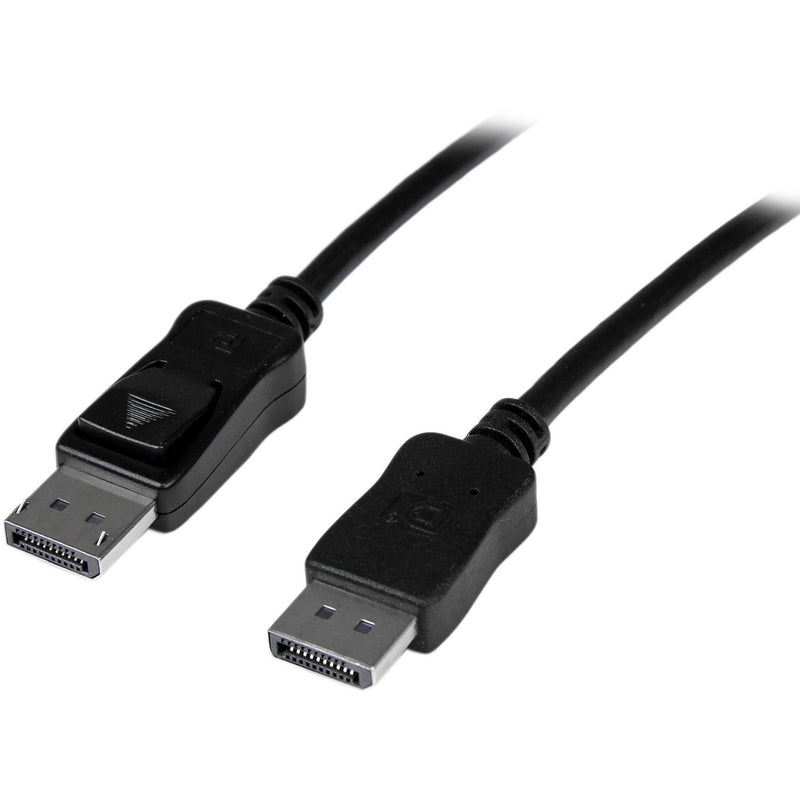 Close-up view of DisplayPort cable connectors showing male ends with 20-pin configuration