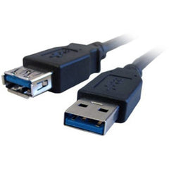 Cable USB 3.0 A Macho a A Hembra de 6 pies Alivio de Tensión Protección EMI Conectar y Usar Moldeado Negro