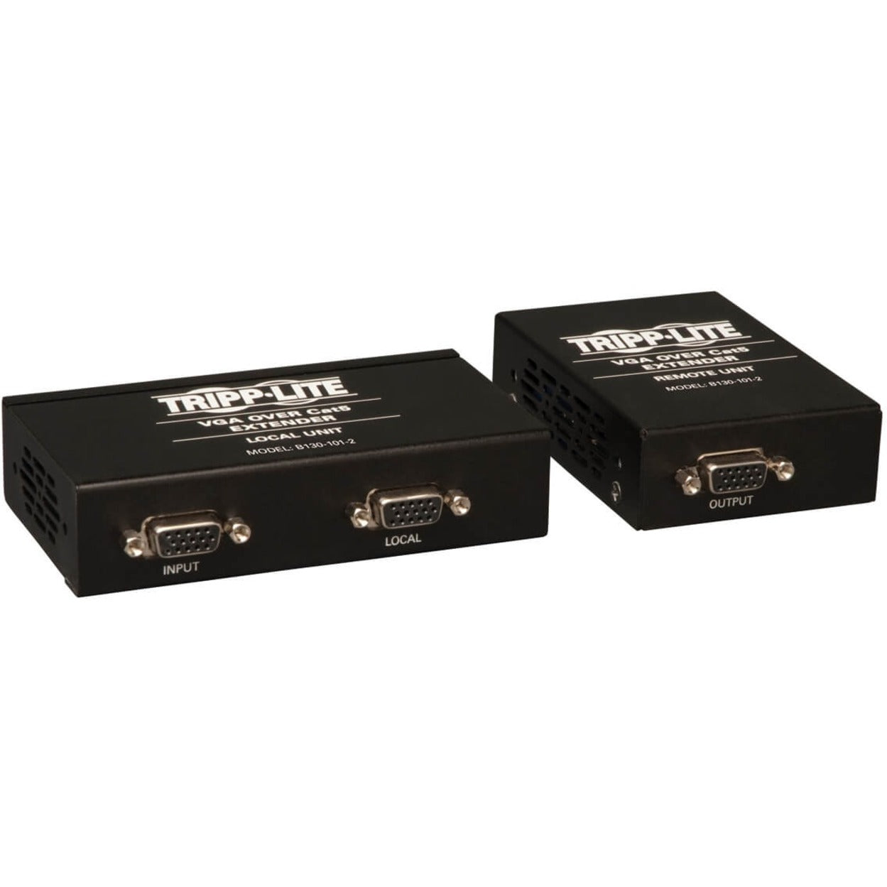 Tripp Lite B130-101-2 VGA over Cat5 Extender Kit (Transmitter + Receiver) 1920 x 1440 Resolution 1 Year Warranty  Tripp Lite B130-101-2 VGA over Cat5 Extender Kit (Zender + Ontvanger) 1920 x 1440 Resolutie 1 Jaar Garantie