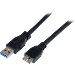 StarTech.com SuperSpeed USB 3.0 Data Transfer Cable, A to Micro B, M/M, 5 Gbit/s, Strain Relief, Molded, Compatible with HDD Enclosure, Card Reader, PC, Notebook, Black - USB3CAUB1M (Lifetime Warranty)