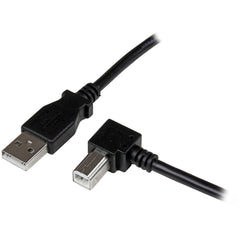 StarTech.com Right Angle USB 2.0 Data Transfer Cable, Type A to B Male/Male, 480 Mbit/s, Connects Scanner, Printer, External Hard Drive, 1m Black - USBAB1MR (Lifetime Warranty)