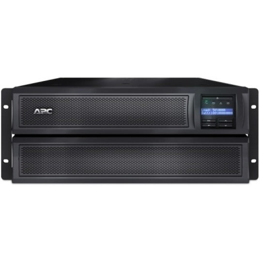 Direct front view of APC Smart-UPS X 2000VA with LED display and ventilation mesh