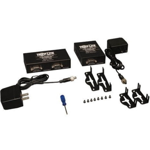 Tripp Lite B130-101A-2 VGA + Audio over Cat5 Extender Kit (Transmitter + Receiver) 1920 x 1440 Resolution 1 Year Warranty  트립 라이트 B130-101A-2 VGA + 오디오 오버 Cat5 익스텐더 키트 (송신기 + 수신기) 1920 x 1440 해상도 1년 보증